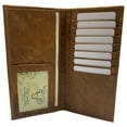 thumbnail image 1 of Marshal Wallet Genuine Leather Men's Bifold Long Checkbook Wallet, Tan, 1 of 12