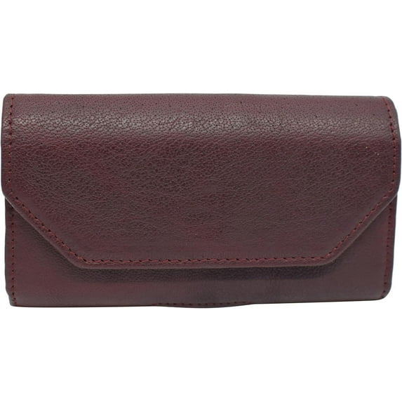 Leather Holster for iPhone 15, 15 Pro, 14, 14 Pro, 13 Pro, 13, 12 Pro, Xs, 11 Pro, X, 10 Belt Case with Belt Clip Cell Phone Belt Holder Pouch Cover Fits Phone with Otterbox Case Burgundy