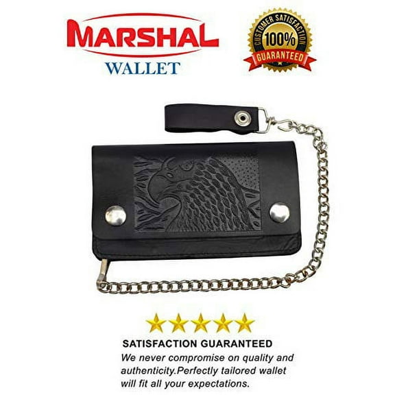 Marshal Wallet Imported Unisex Trifold Wallet, Plain Black