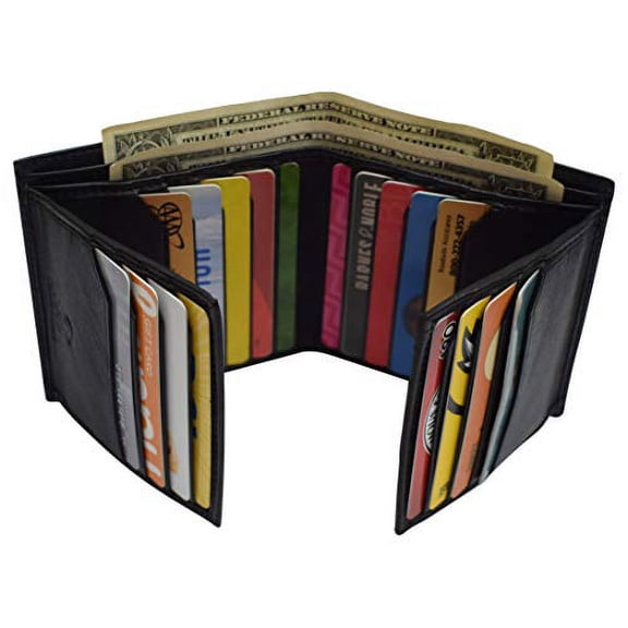 Marshal Wallet Unisex Causal Bifold Wallet, Black