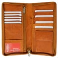 thumbnail image 1 of Marshal Wallet® Zip Around genuine leather Travel Wallet with Passport and Boarding pass Holder 663CF, 1 of 4