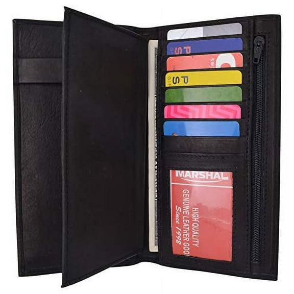 Marshal Women's Classic Bifold Wallet, Leather Black