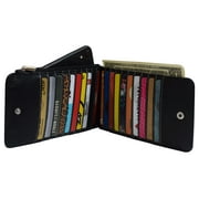 Marshal Womens Walllet RFID Blocking Bifold Multi Card Case Wallet with 2 Zipper Pockets