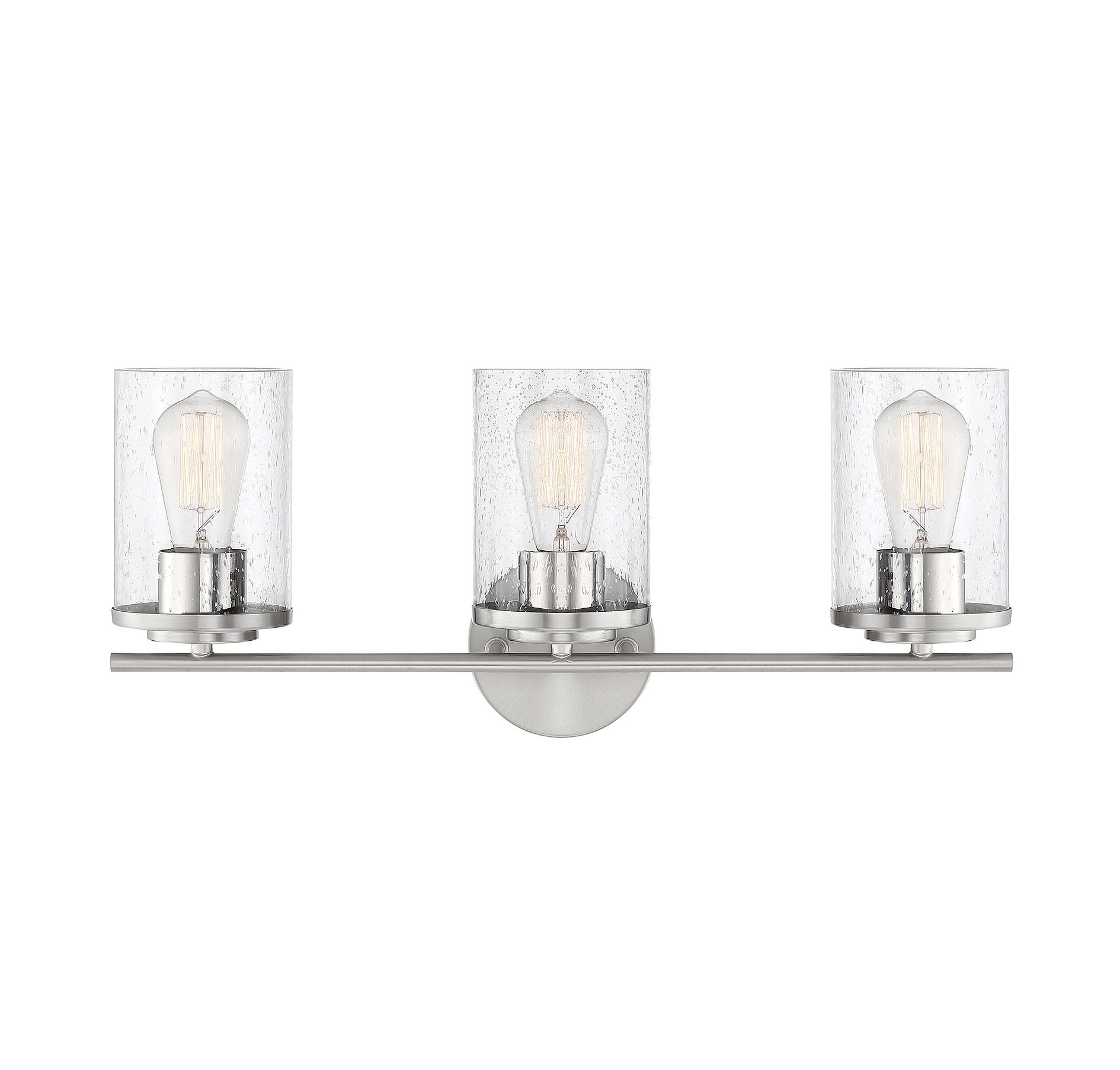 Marshall 3-Light Polished Chrome Vanity Fixture with Seeded Glass Shades