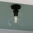 thumbnail image 1 of Marshall 8-in W LED Compatible Matte Black Transitional Semi Flush Mount Ceiling Light Clear Glass Globe, 1 of 12