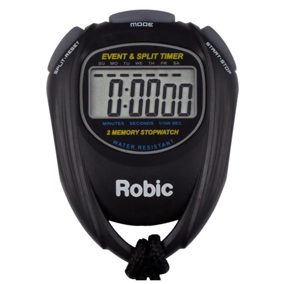 Marshall Browning Robic 2 Split Memory Water Resistant Stopwatch - Black