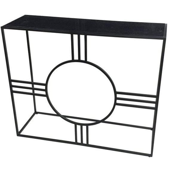 Marshall Console Table - Black Marble - Black