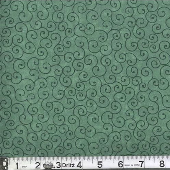 Marshall Dry Goods 100% Cotton Swirl Pattern Sewing and Craft Fabric, Hunter Green