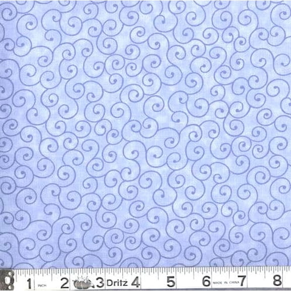 Marshall Dry Goods 100% Cotton Swirl Pattern Sewing and Craft Fabric, Light Blue