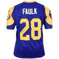thumbnail image 1 of Marshall Faulk Autographed St. Louis Rams (Throwback Blue #28) Custom Jersey - JSA, 1 of 3