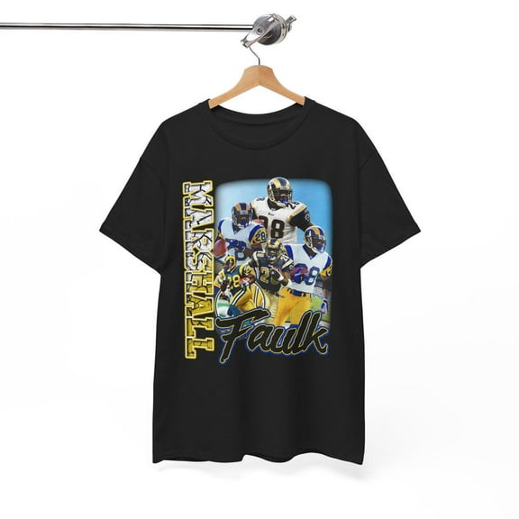 Marshall Faulk Retro 90s T-Shirt Fans Gift,Black Color,Size L