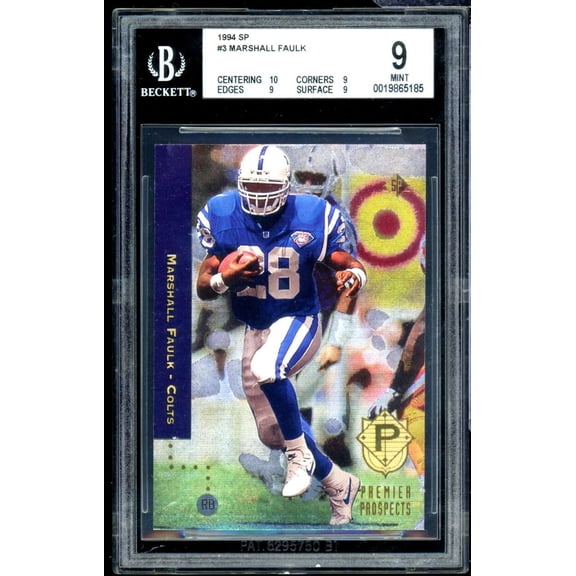 Marshall Faulk Rookie Card 1994 Sp #3 BGS 9