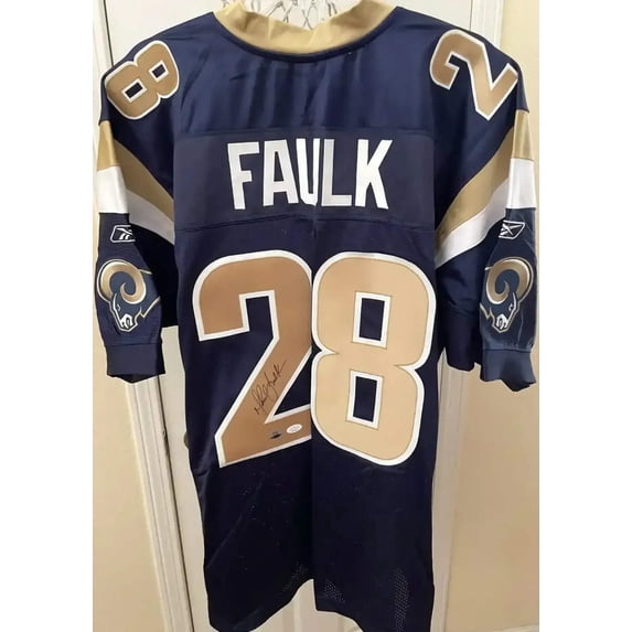 Marshall Faulk autographed St. Louis Rams Reebok game model jersey JSA