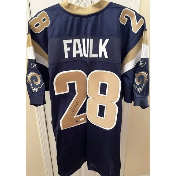 Marshall Faulk autographed St. Louis Rams Reebok game model jersey JSA