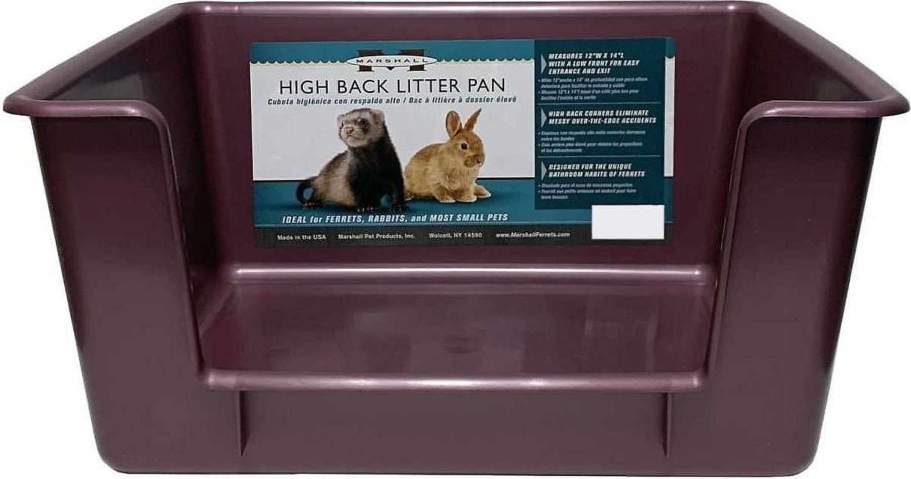 Marshall Ferret High Back Litter Pan Assorted Colors [Small Pet, Litter