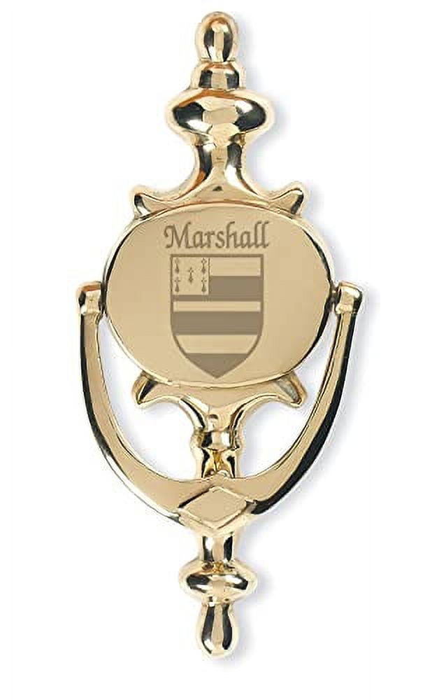 Marshall Irish Coat of Arms Solid Brass Door Knocker