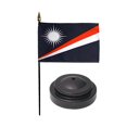 thumbnail image 1 of Marshall Islands Desk Flag with Base; American Made Rayon 4x6 inch Miniature Table Set Includes One Small Mini Country Stick Flags and One Black Stand (Marshall Islands Desk Flag and Base), 1 of 1