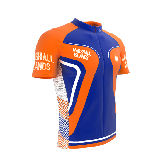 Marshall Islands Full Zipper Bike Short Sleeve Cycling Jersey for Women - Size XL