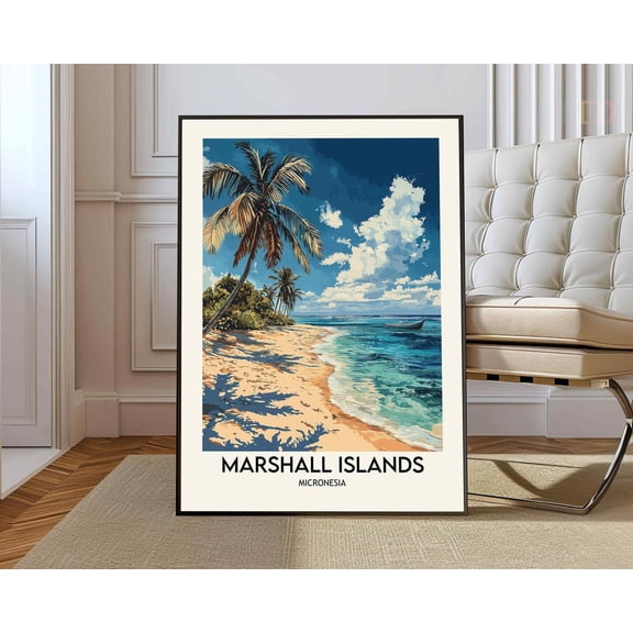 Marshall Islands Pacific Poster, Unframed Paper Poster 8x10in