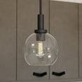 thumbnail image 1 of Marshall LED Compatible Matte Black Transitional Mini Pendant Ceiling Light Clear Glass Globe, 1 of 12