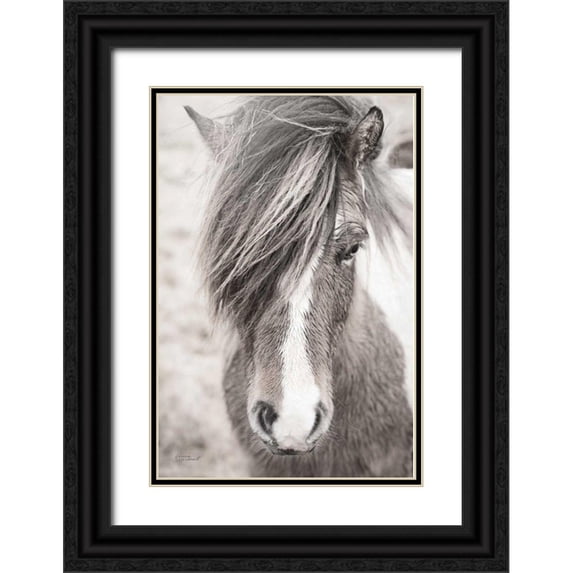 Marshall, Laura 11x14 Black Ornate Wood Framed with Double Matting Museum Art Print Titled - Elska II BW