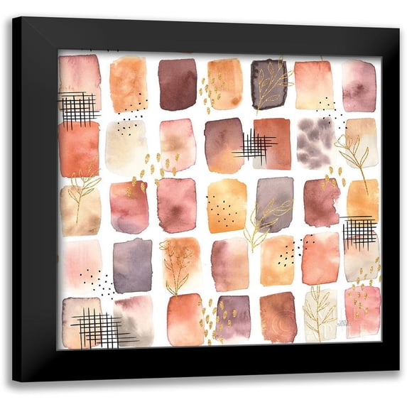 Marshall, Laura 12x12 Black Modern Framed Museum Art Print Titled - Desert Blooms Pattern XIIA
