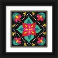 thumbnail image 1 of Marshall, Laura 12x12 Black Ornate Wood Framed with Double Matting Museum Art Print Titled - Floral Fiesta Tile XI, 1 of 4