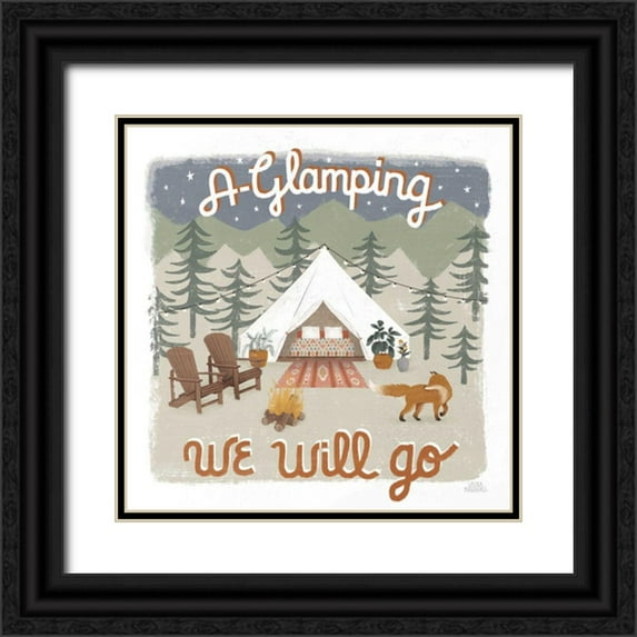 Marshall, Laura 12x12 Black Ornate Wood Framed with Double Matting Museum Art Print Titled - Gone Glamping III