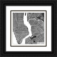 thumbnail image 1 of Marshall, Laura 12x12 Black Ornate Wood Framed with Double Matting Museum Art Print Titled - New York Map Black, 1 of 4