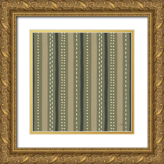 Marshall, Laura 12x12 Gold Ornate Wood Framed with Double Matting Museum Art Print Titled - Harvest Village Pattern IVB