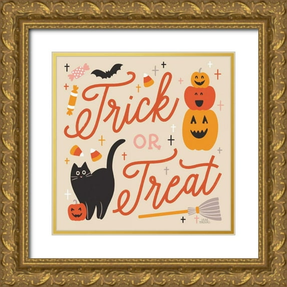 Marshall, Laura 12x12 Gold Ornate Wood Framed with Double Matting Museum Art Print Titled - Trick or Treat II