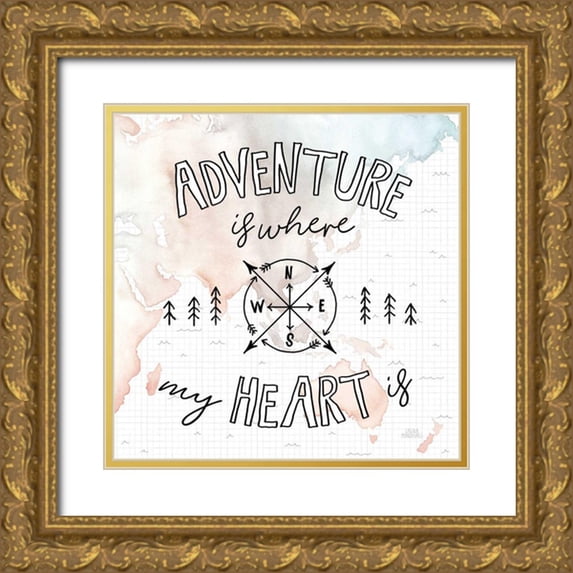 Marshall, Laura 12x12 Gold Ornate Wood Framed with Double Matting Museum Art Print Titled - World Traveler III