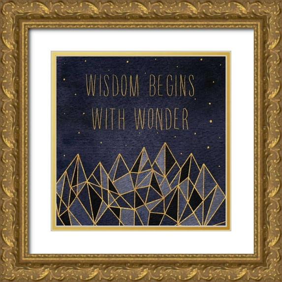 Marshall, Laura 12x12 Gold Ornate Wood Framed with Double Matting Museum Art Print Titled - Written in the Stars I