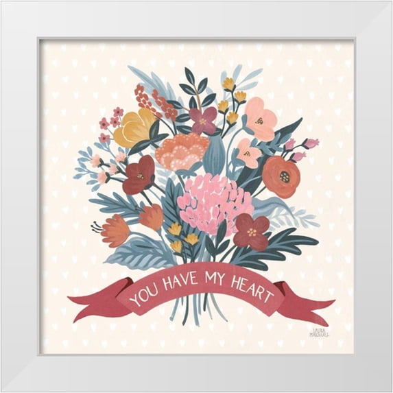 Marshall, Laura 12x12 White Modern Wood Framed Museum Art Print Titled - Love Letters XI