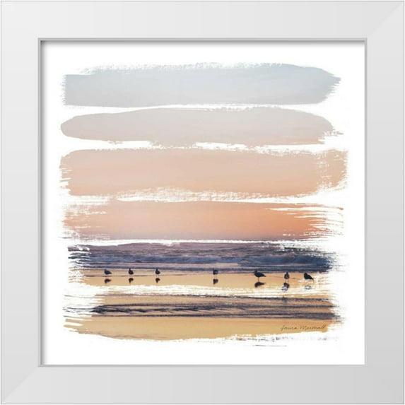 Marshall, Laura 12x12 White Modern Wood Framed Museum Art Print Titled - Sunset Stripes II
