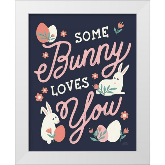 Marshall, Laura 12x14 White Modern Wood Framed Museum Art Print Titled - Bunny Kisses III