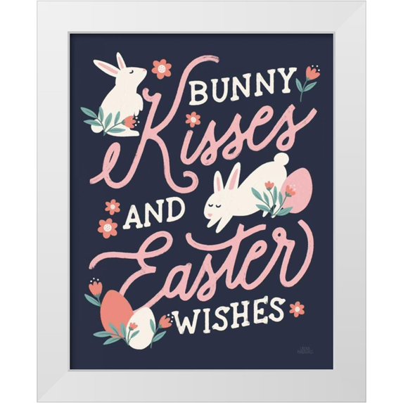 Marshall, Laura 12x14 White Modern Wood Framed Museum Art Print Titled - Bunny Kisses II