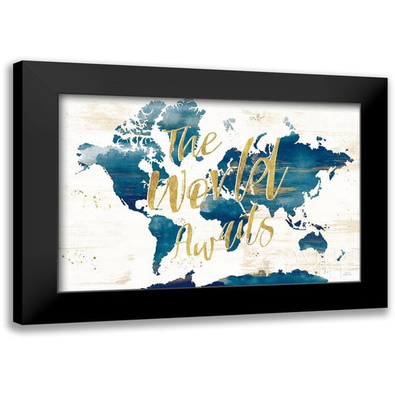 Marshall, Laura 14x11 Black Modern Framed Museum Art Print Titled - Desert Blooms Abstact Map The World