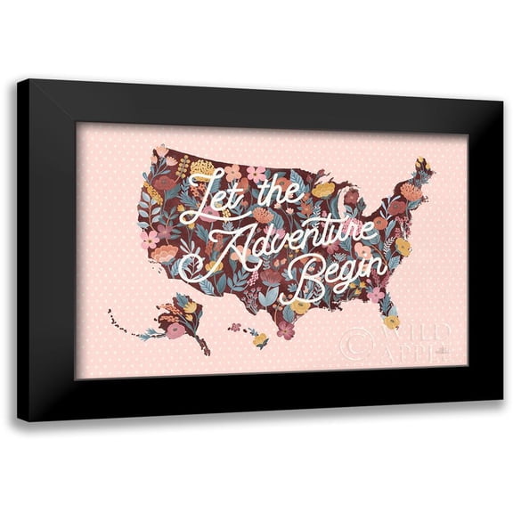 Marshall, Laura 14x11 Black Modern Framed Museum Art Print Titled - Love Letters Map