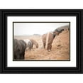 thumbnail image 1 of Marshall, Laura 14x11 Black Ornate Wood Framed with Double Matting Museum Art Print Titled - Horses of Hofn II, 1 of 4