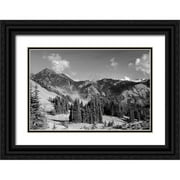Marshall, Laura 14x11 Black Ornate Wood Framed with Double Matting Museum Art Print Titled - Olympic Mountains I