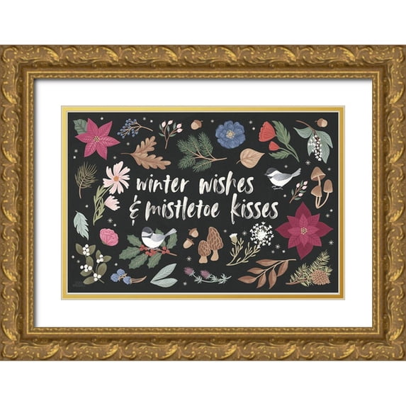 Marshall, Laura 14x11 Gold Ornate Wood Framed with Double Matting Museum Art Print Titled - Winter Spirit I Dark