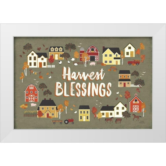Marshall, Laura 14x11 White Modern Wood Framed Museum Art Print Titled - Harvest Village I