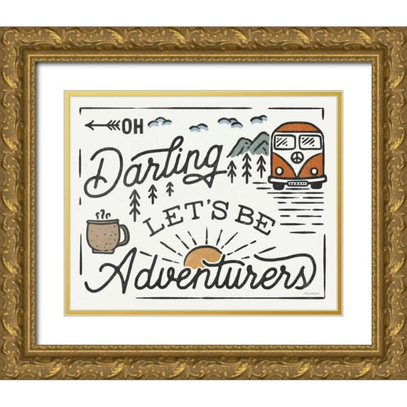 Marshall, Laura 14x12 Gold Ornate Wood Framed with Double Matting Museum Art Print Titled - Adventurous I v2