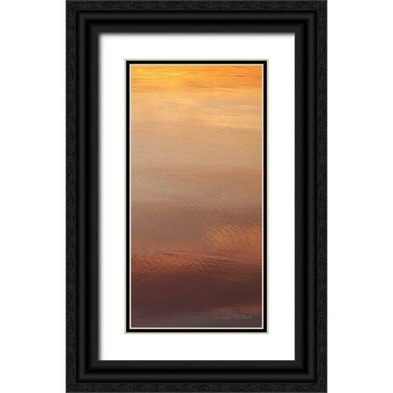 Marshall, Laura 14x24 Black Ornate Wood Framed with Double Matting Museum Art Print Titled - Kalaloch Reflections III
