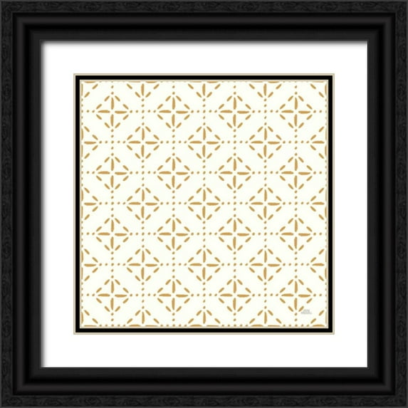Marshall, Laura 15x15 Black Ornate Wood Framed with Double Matting Museum Art Print Titled - Harvest Village Pattern VIIA