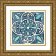 thumbnail image 1 of Marshall, Laura 15x15 Gold Ornate Wood Framed with Double Matting Museum Art Print Titled - Garden Getaway Tile VII Blue, 1 of 4