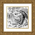 thumbnail image 1 of Marshall, Laura 15x15 Gold Ornate Wood Framed with Double Matting Museum Art Print Titled - Ranunculus Abstract IV BW Light, 1 of 4