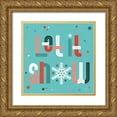 thumbnail image 1 of Marshall, Laura 15x15 Gold Ornate Wood Framed with Double Matting Museum Art Print Titled - Retro Holiday VI Light Teal, 1 of 4