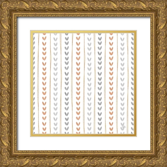 Marshall, Laura 15x15 Gold Ornate Wood Framed with Double Matting Museum Art Print Titled - Spring Blooms Pattern IIA